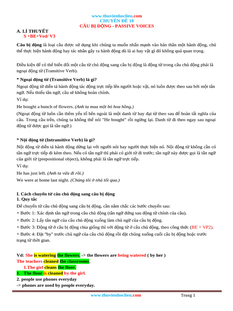 Chuyen de 18 | PDF