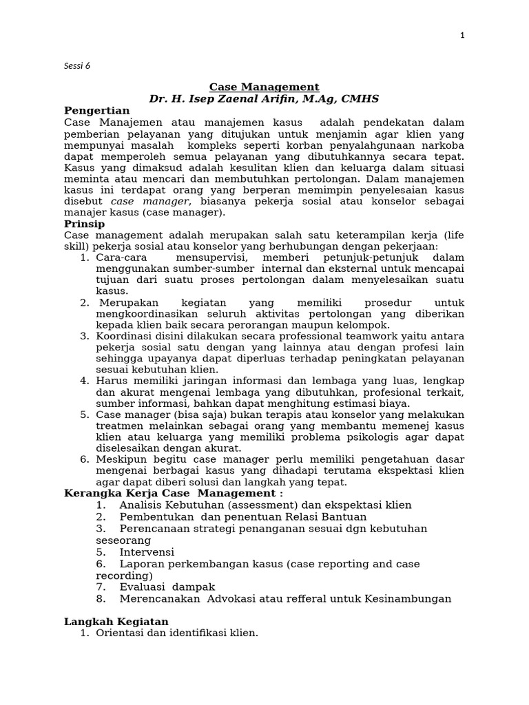Sessi 6 Case Management | PDF