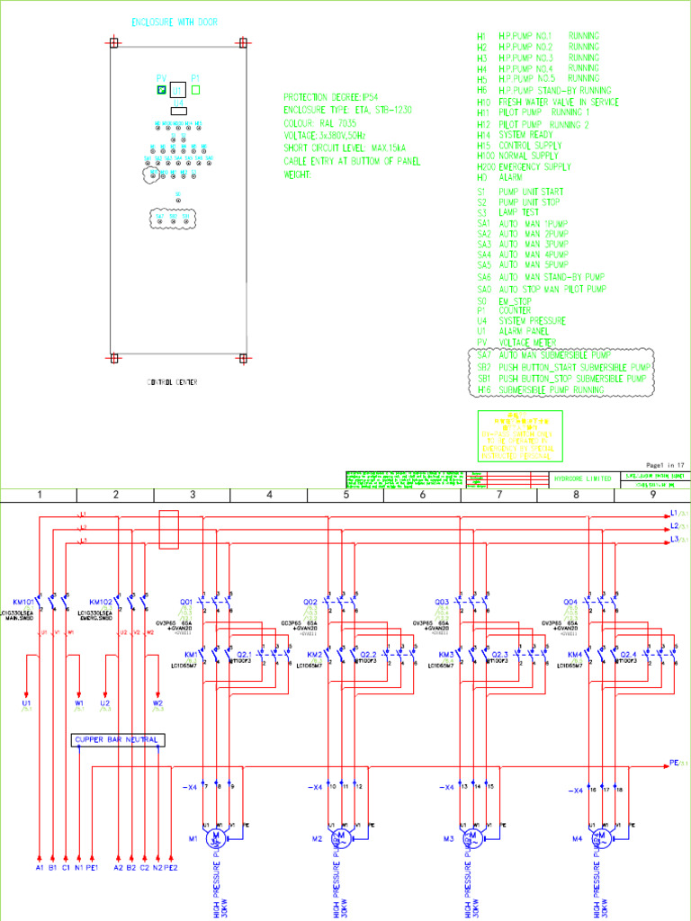 Revised - Schematic Diagram of Pump Unit Control Cabinet SIGNED-Model | PDF