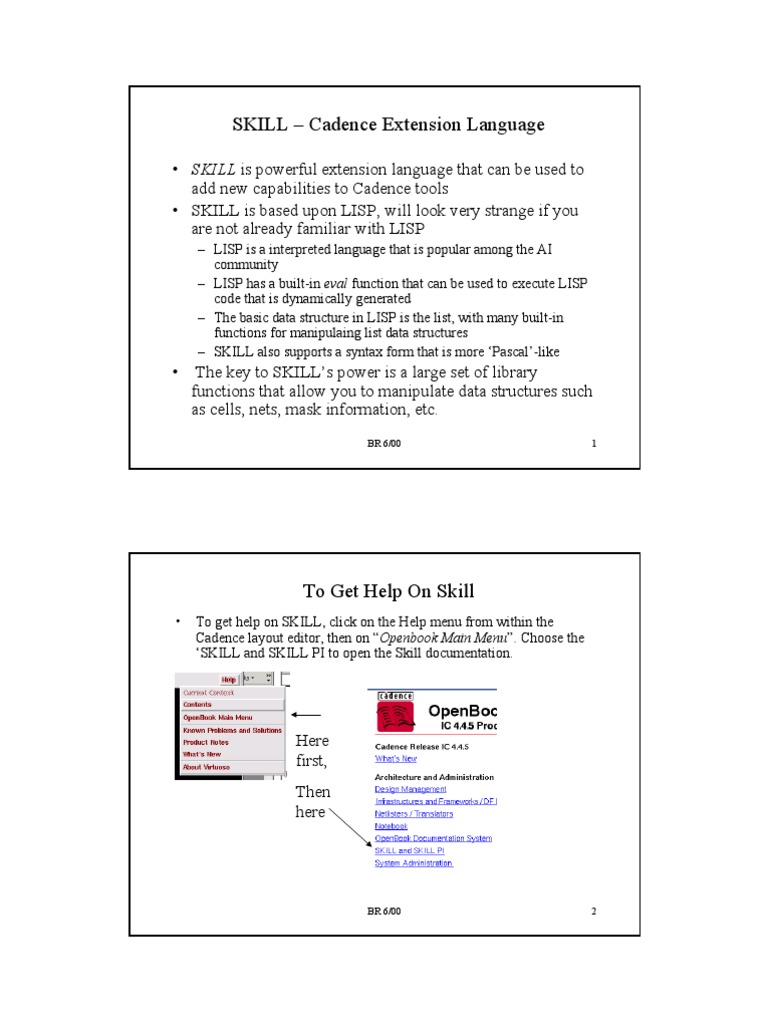 SKILL - Cadence Extension Language | PDF | Notation | Programming Paradigms