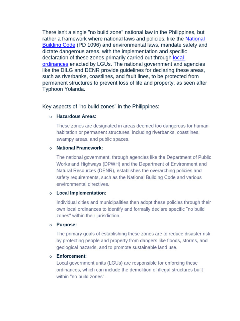 No Build Zone Guidelines in the Philippines | PDF