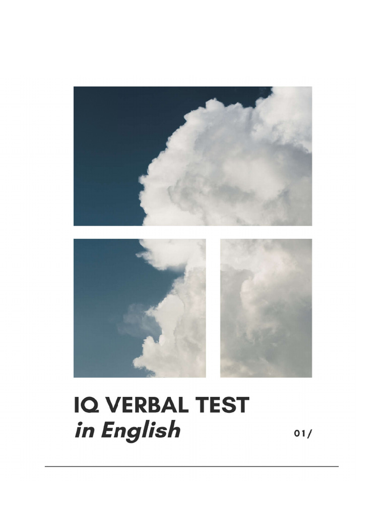 Iq Verbal Test in English Book 1 | PDF