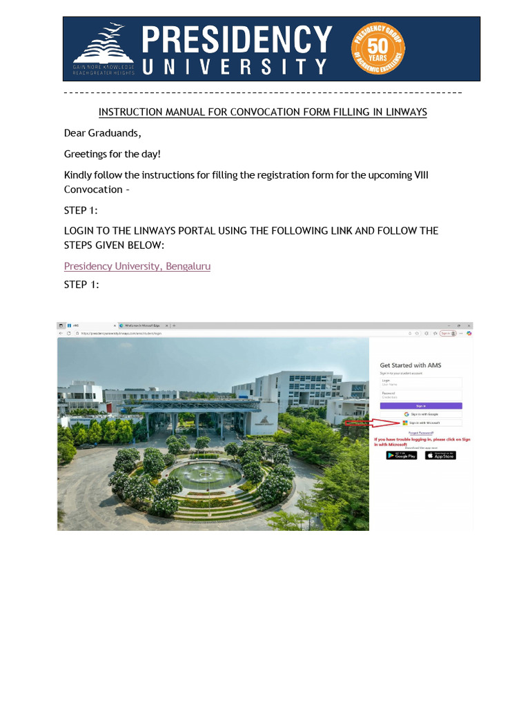 Instruction Manual For 8th Convocation Form Filling in Linways | PDF