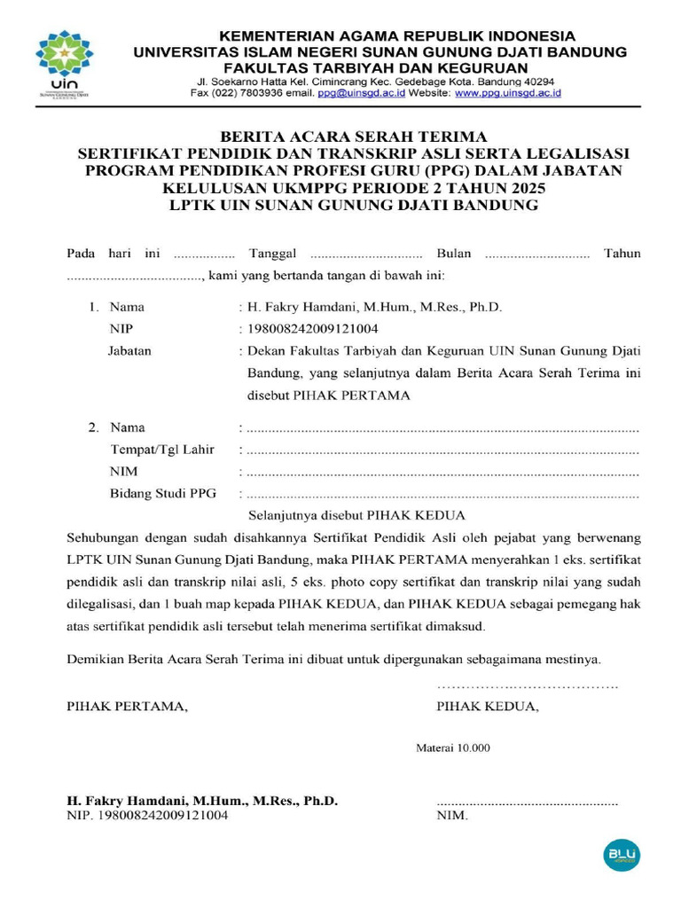 Berita Acara Bu Riska | PDF