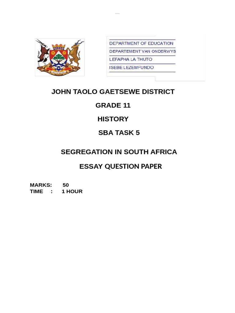 Grade 11 History SBA Task 5 Term 3 2025 QP (1) - 123900 | PDF