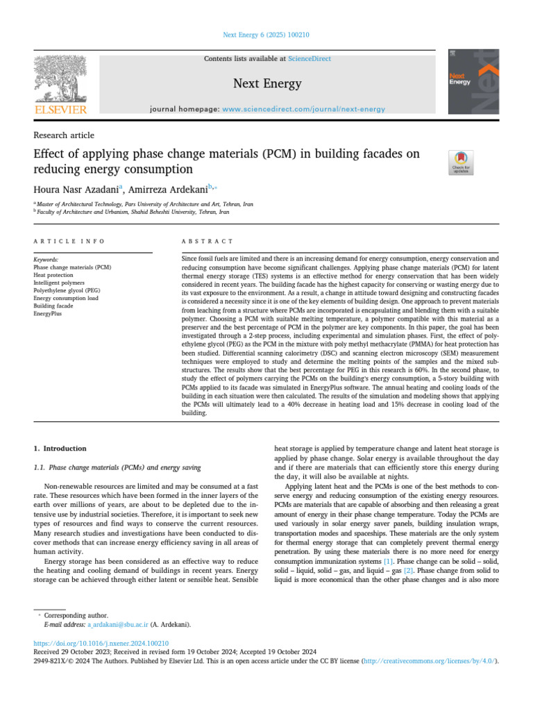 2025 Effect of Applying Phase Change Materials (PCM) in Building ...