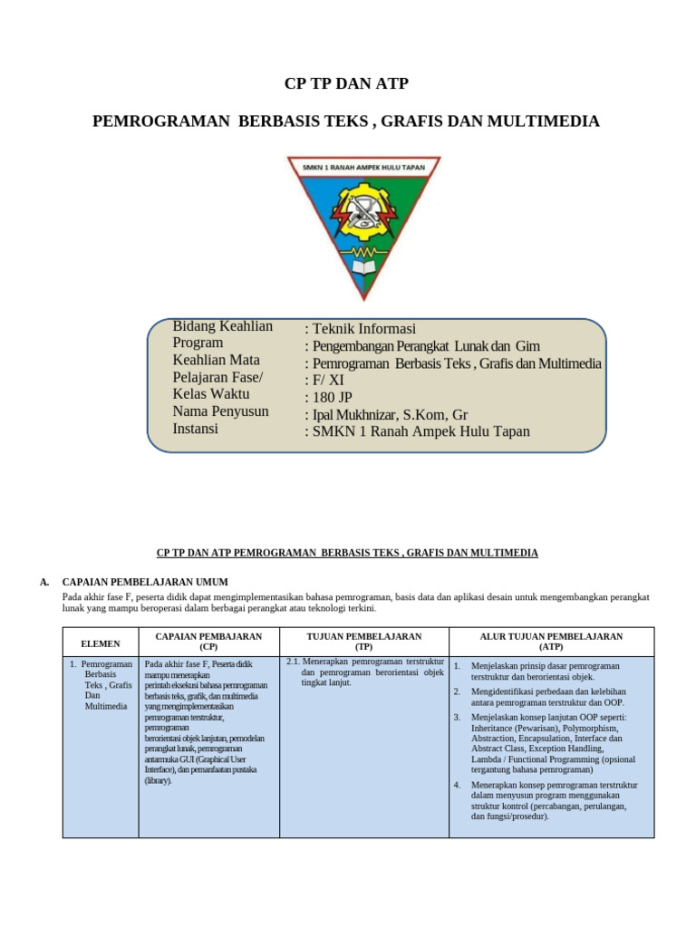 Pemrograman Teks, Grafis, dan Multimedia | PDF