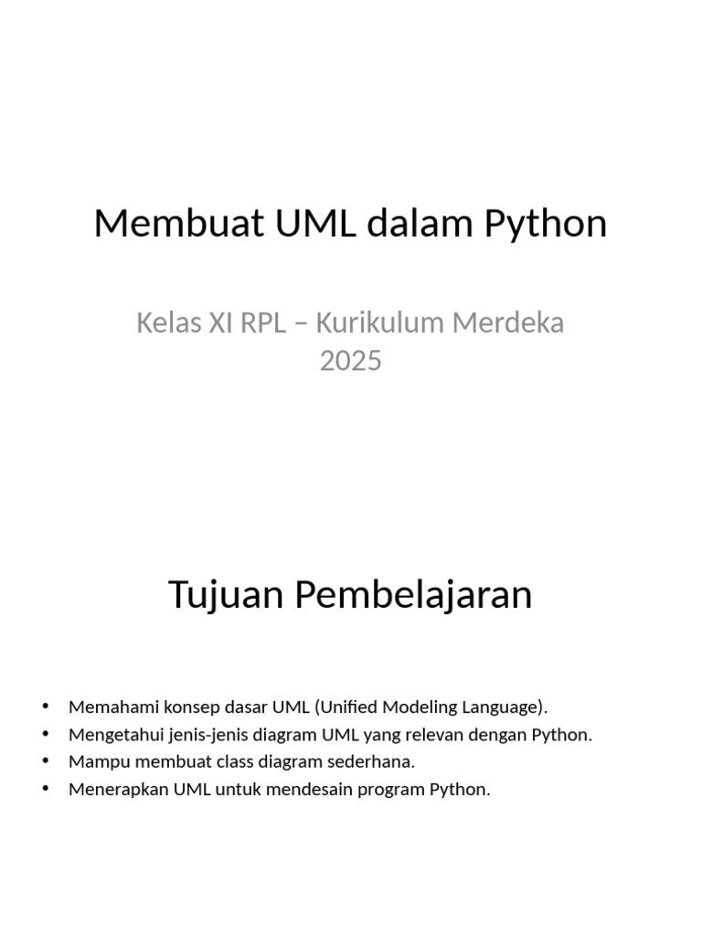 UML untuk Pemrograman Python | PDF