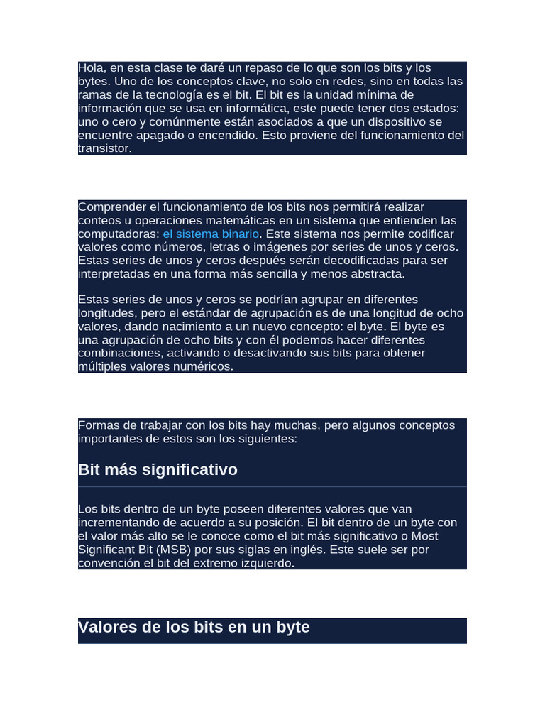 Introducción a Bits y Bytes en Informática | PDF