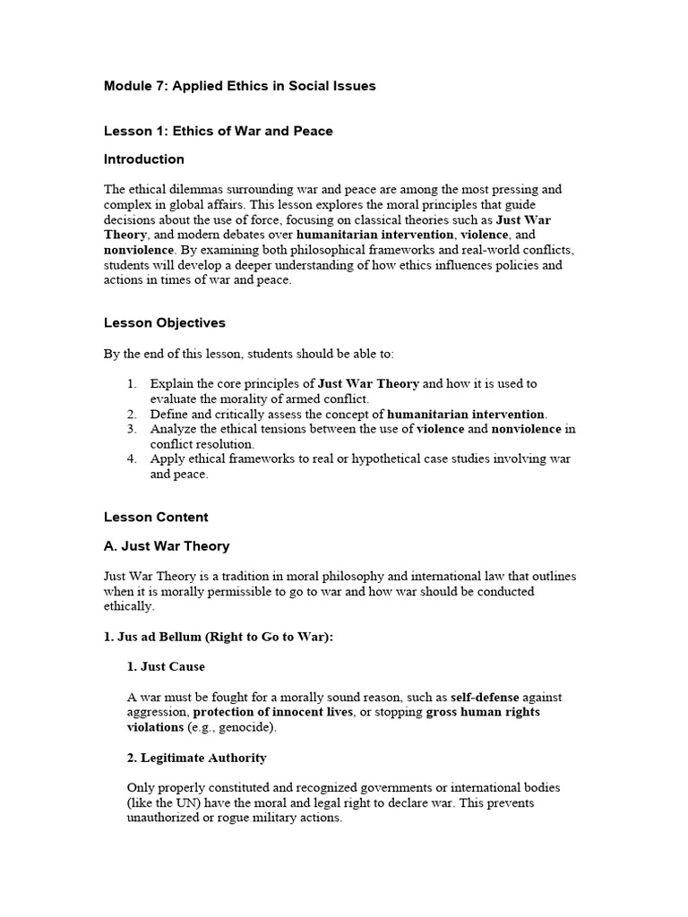Ethics of War and Humanitarian Intervention | PDF | Animal Rights | Justice