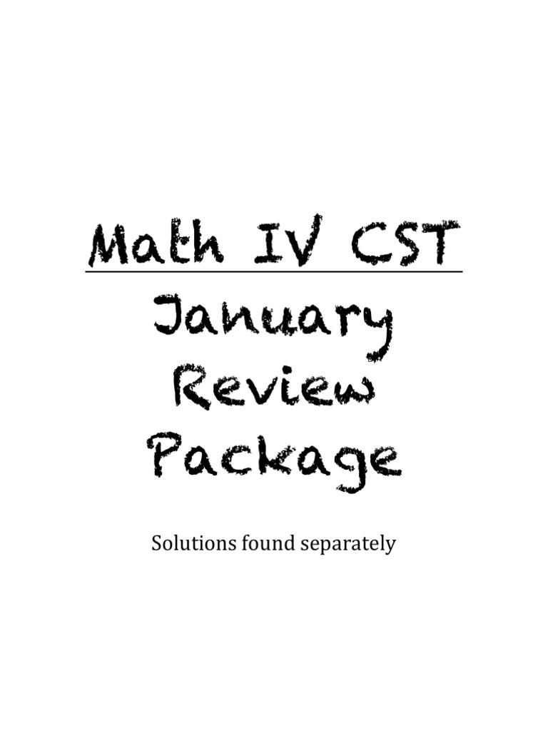 Math IV CST Review Package | PDF | Line (Geometry) | Function (Mathematics)