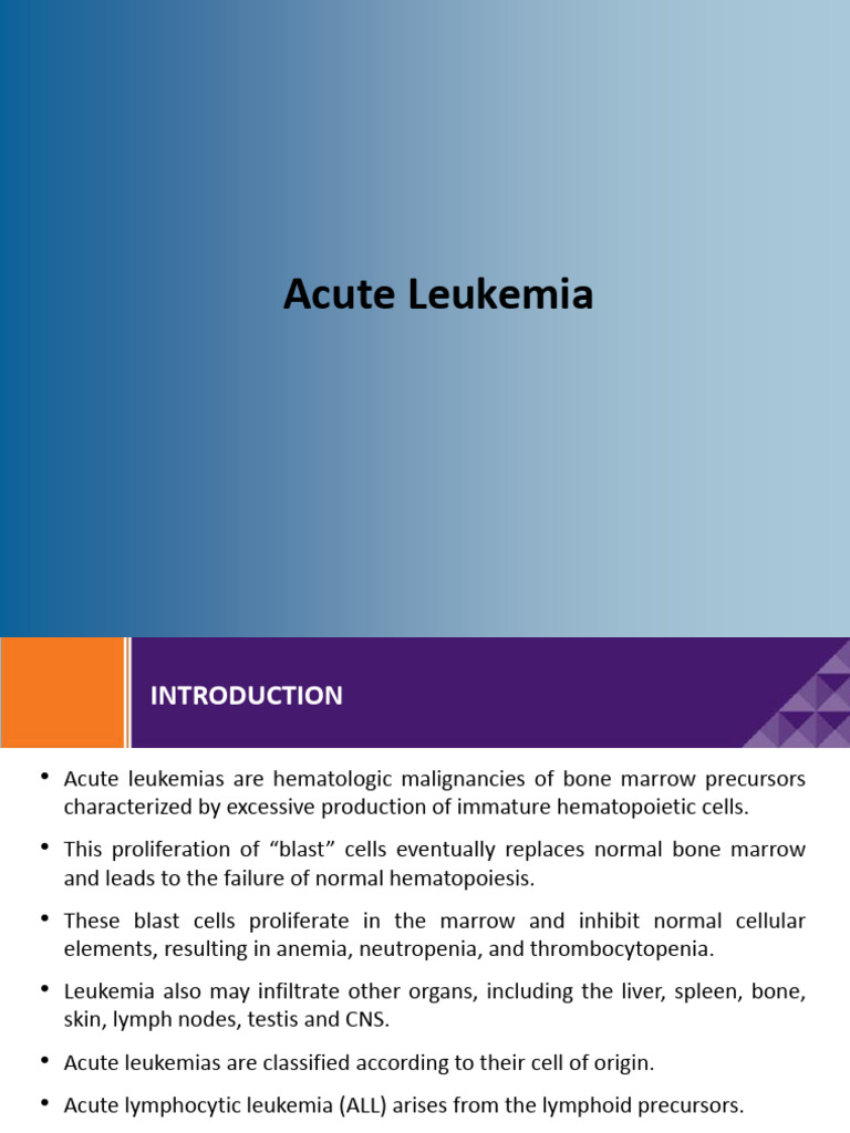 8- Acute Leukemia | PDF | Leukemia | Hematopoietic Stem Cell ...