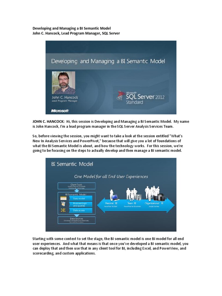 Managing BI Semantic Models in SQL Server | PDF | Business Intelligence ...