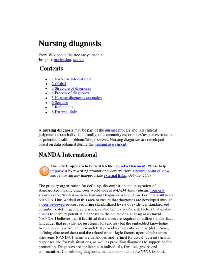 Understanding Nursing Diagnoses and NANDA-I | PDF