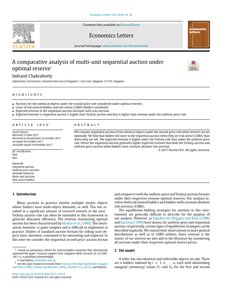 A Comparative Analysis of Multi Unit Sequential Auction Un 2018 ...