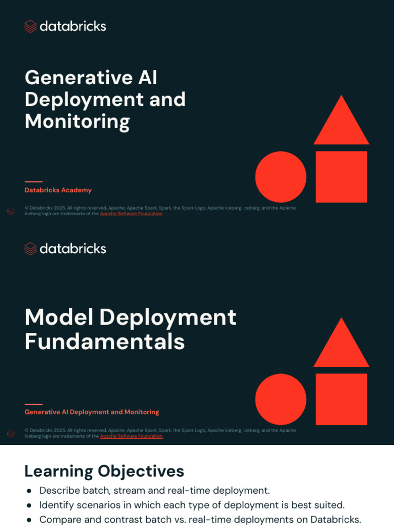 Generative AI Model Deployment Guide | PDF | Apache Spark | Artificial ...