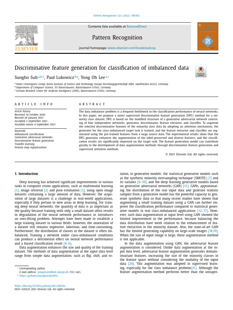 Discriminative Feature Generation for Imbalanced Data | PDF | Deep ...