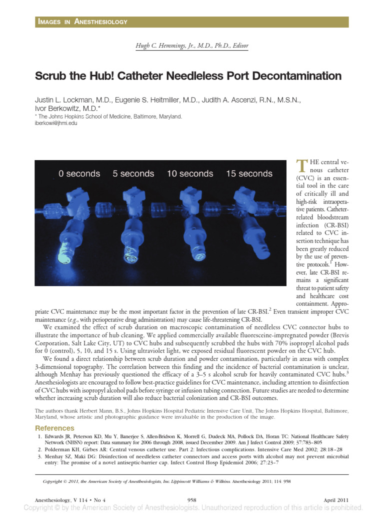 Scrub The Hub Catheter Needleless Port.30 | PDF | Medicine | Medical ...