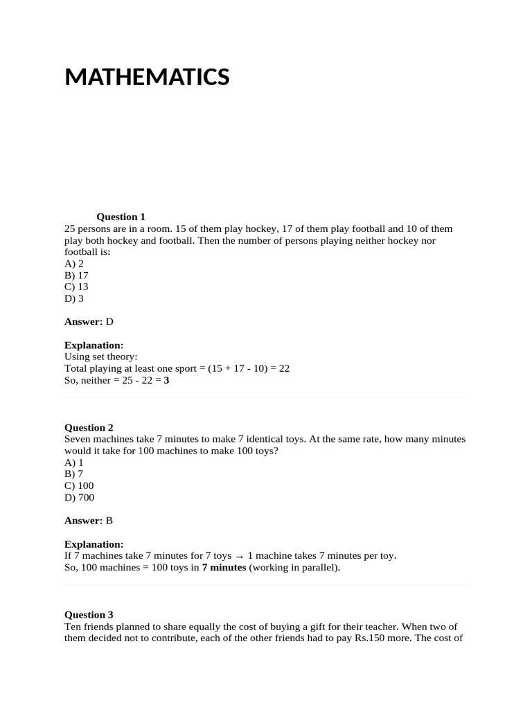 Mathematics | PDF | Odds | Speed