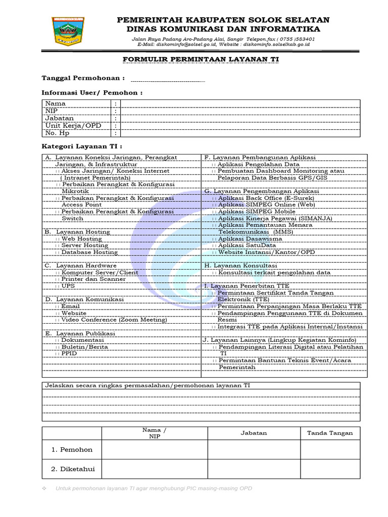 Form Layanan TI | PDF