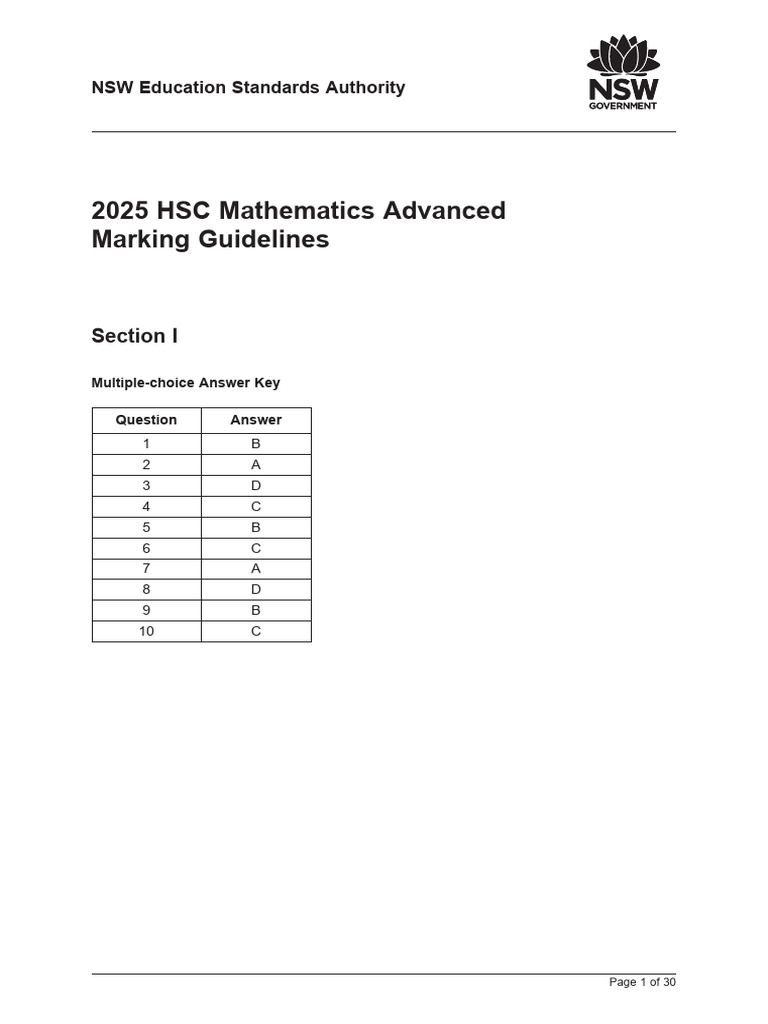 HSC Mathematics Advanced 2025 Guidelines | PDF | Mathematical Objects ...
