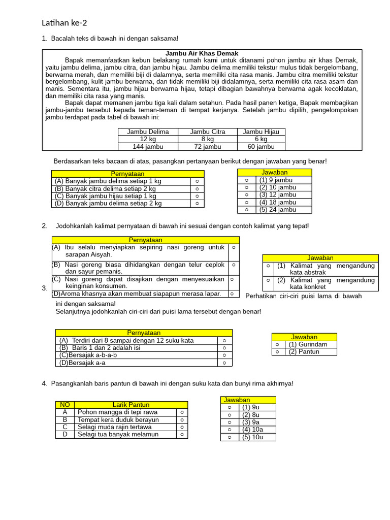 Latihan Soal Anak Kelas 7 | PDF