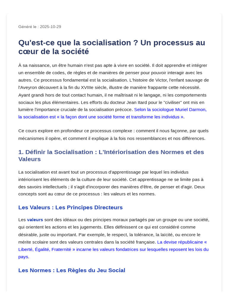 Comprendre la Socialisation en Sociologie | PDF | Socialisation ...