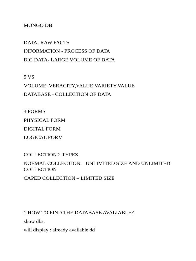 MongoDB Database Management Guide | PDF