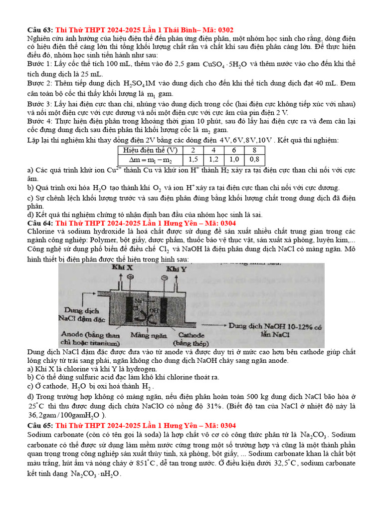 Phần Đúng - Sai Trong Đề Thi Thử | PDF