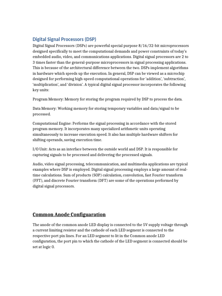 Overview of Digital Signal Processors and Memory | PDF | Read Only ...