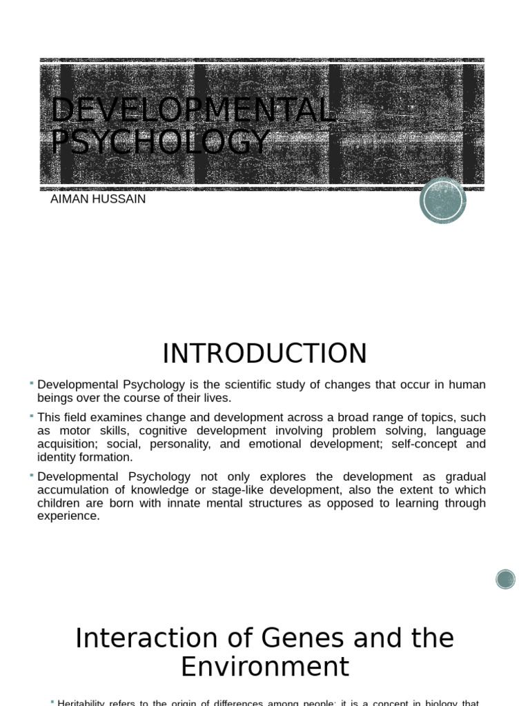 Overview of Developmental Psychology | PDF | Nature Versus Nurture ...