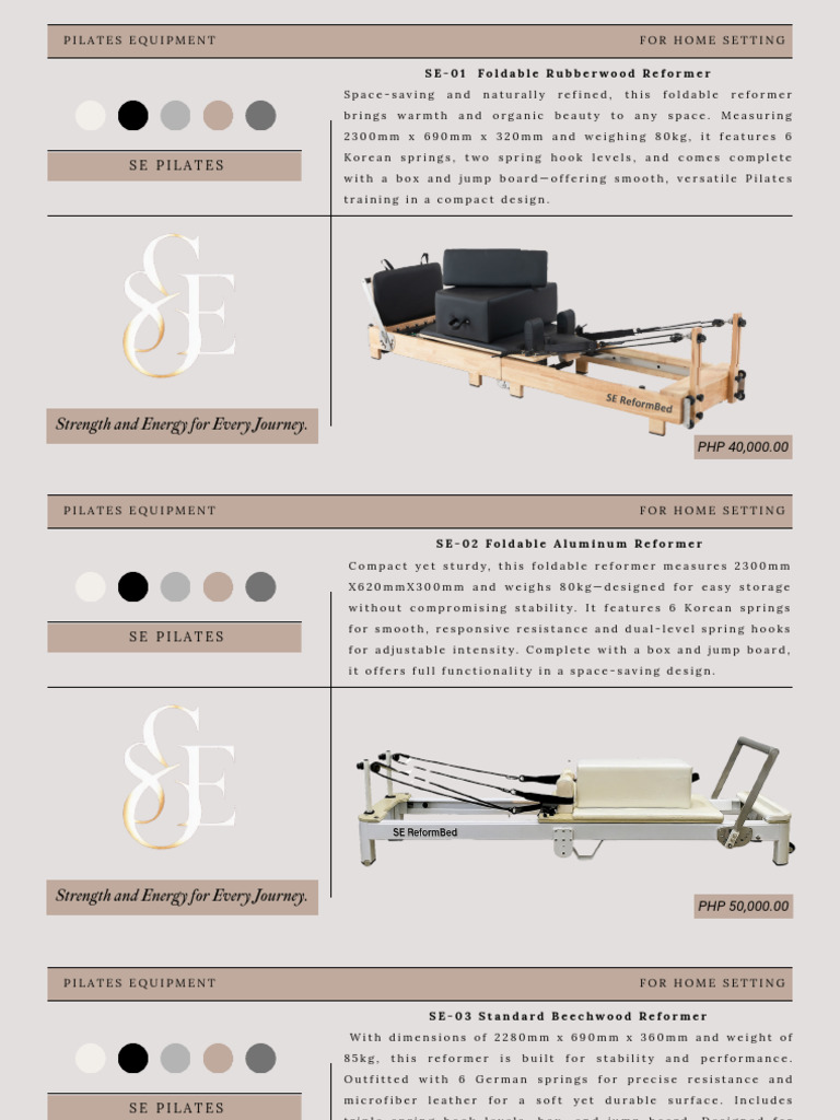 Compact Pilates Reformers for Home Use | PDF