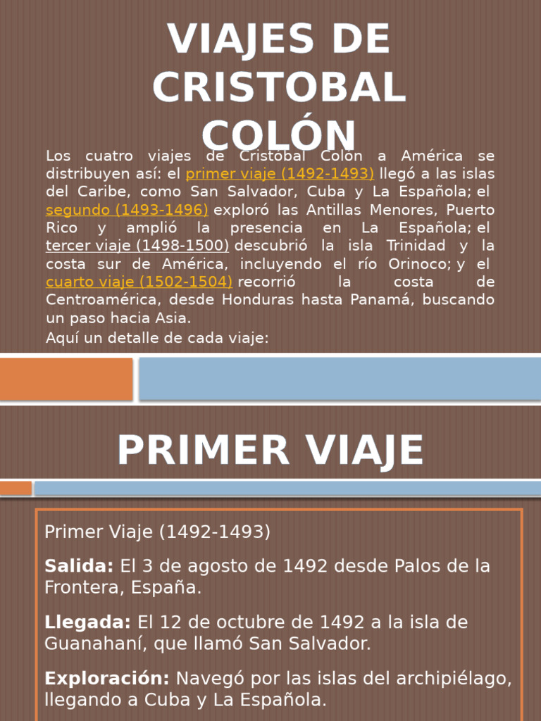 Viajes de Cristóbal Colón a América | PDF | Cristobal colon | Viajes de ...