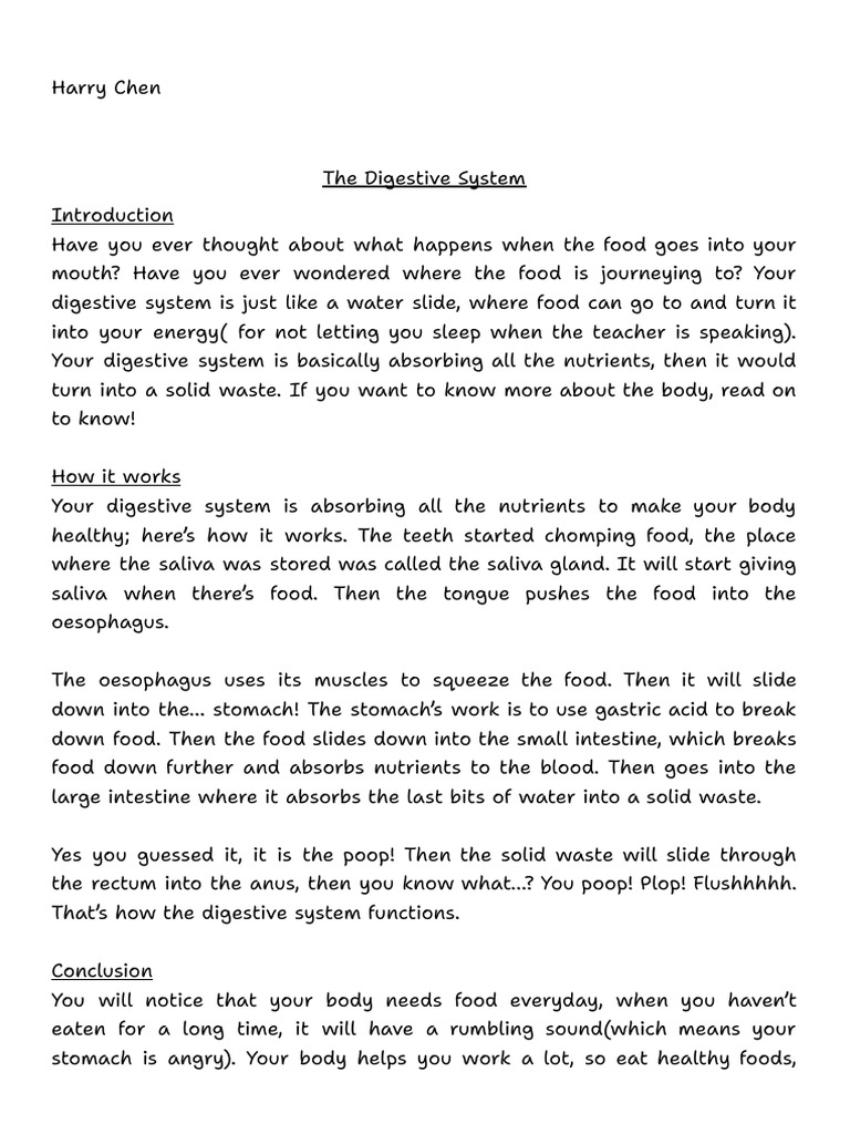 Harry CHEN - Untitled Document | PDF | Digestion | Gastrointestinal Tract