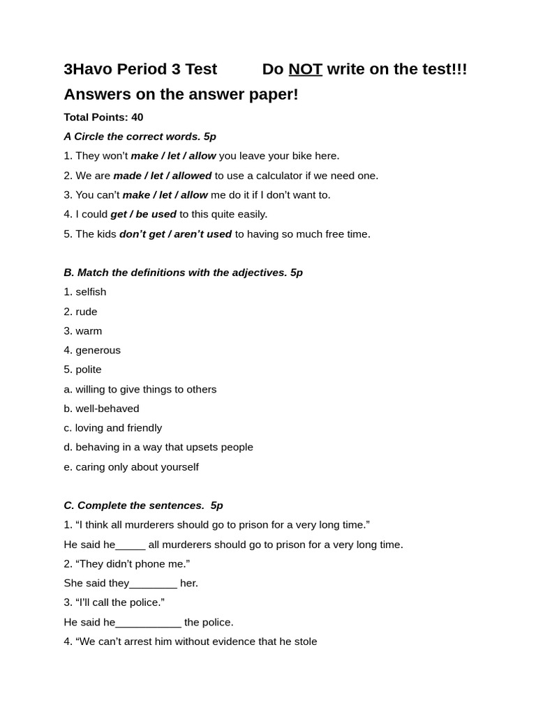 3havo Period 3 Test | PDF