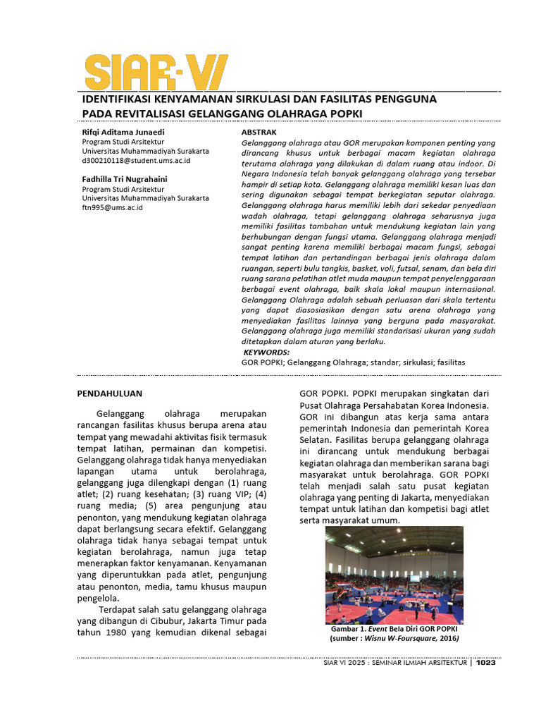 Kenyamanan dan Fasilitas GOR POPKI | PDF