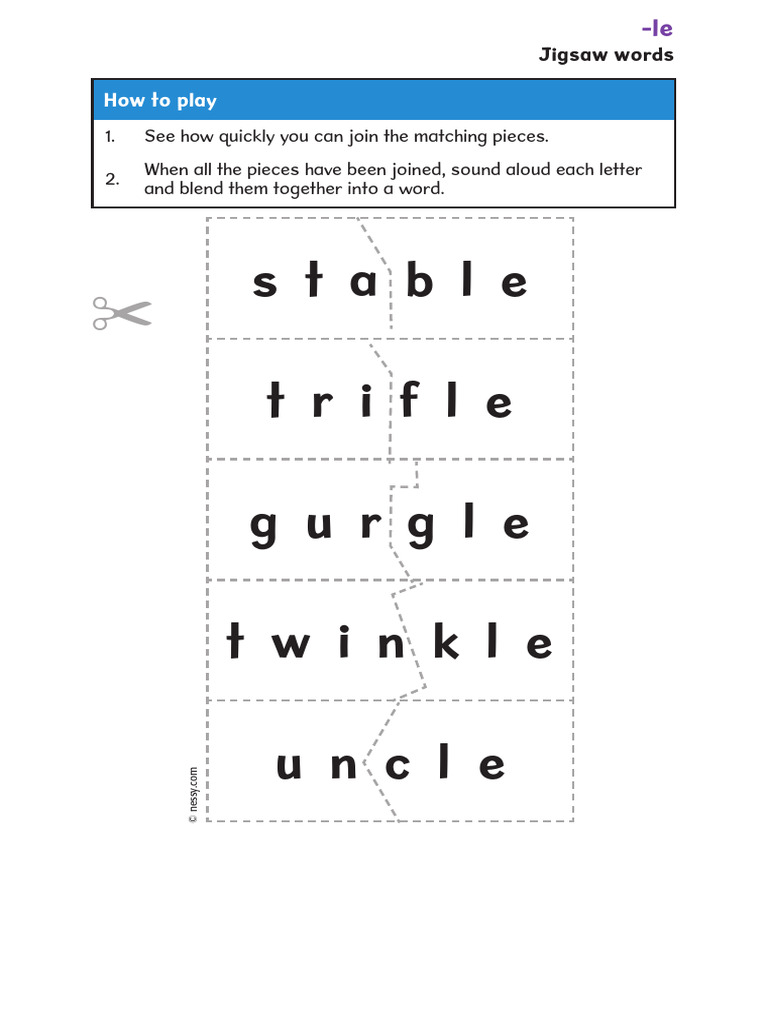 Jigsaw Words: A Fun Learning Game | PDF