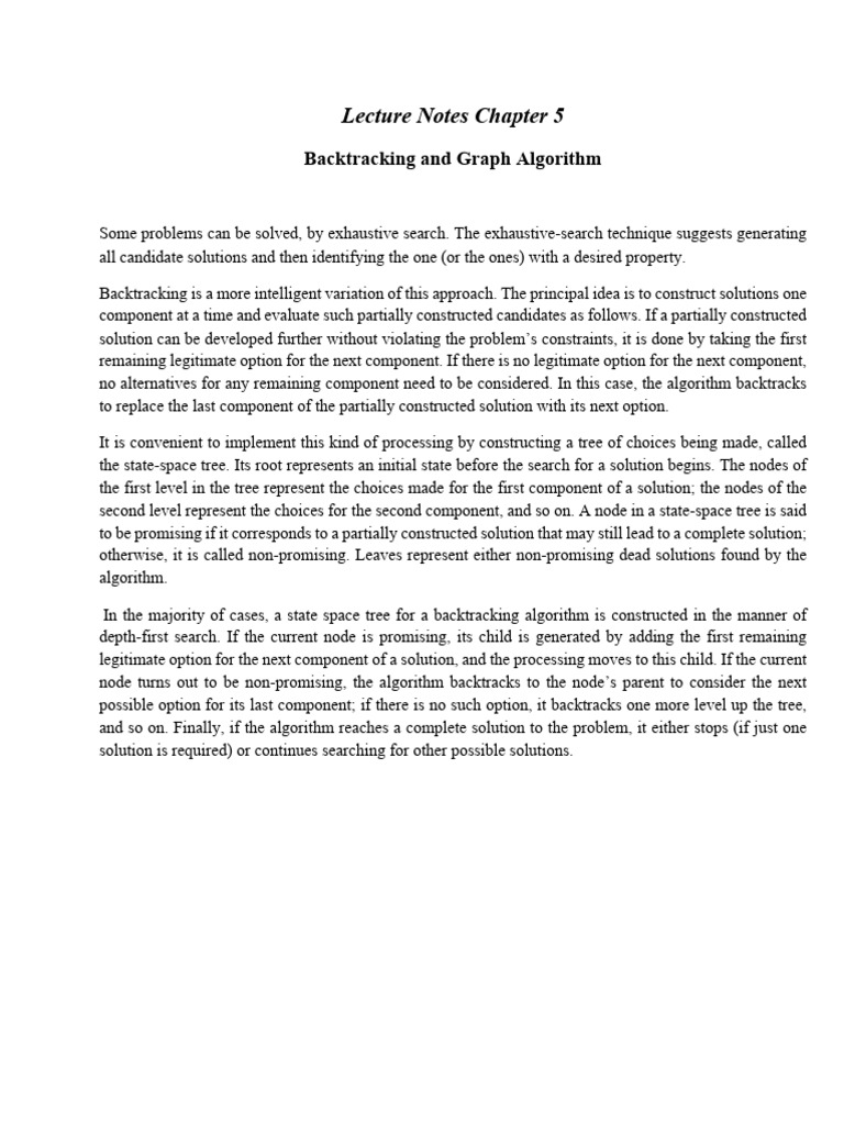 Backtracking Algorithms in Graph Theory | PDF | Applied Mathematics ...