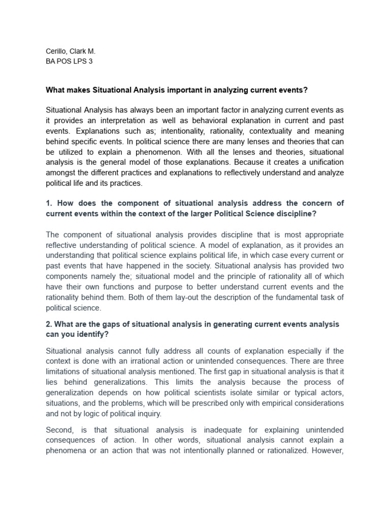 Situational Analysis | PDF | Rationality | Theory