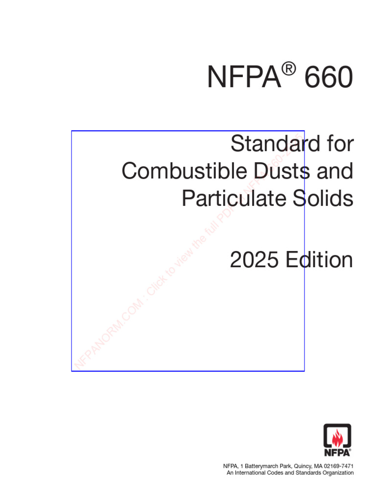 NFPA 660: Combustible Dust Standards 2025 | PDF | Patent | Patent ...