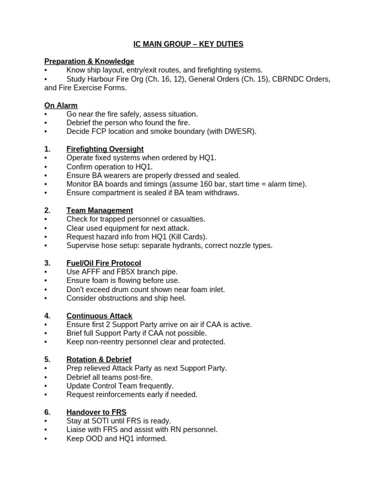Ship Firefighting Duties Overview | PDF
