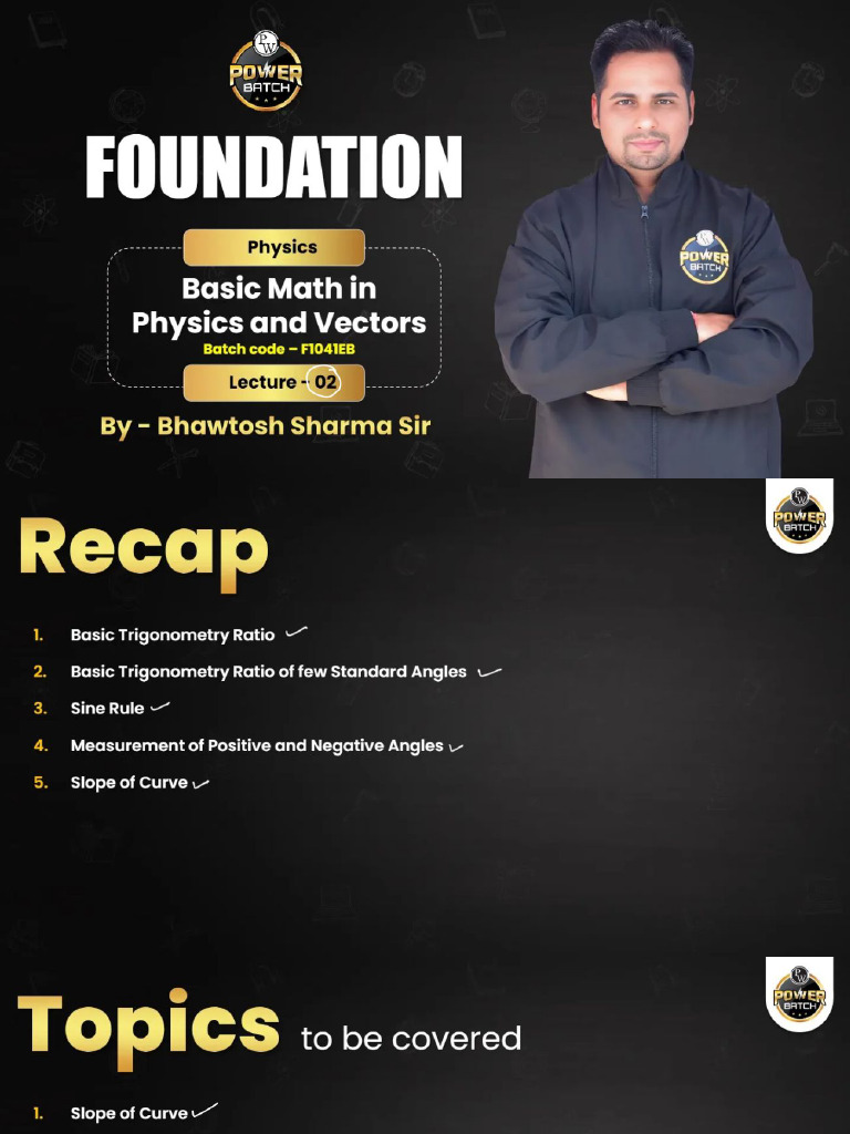 Basic Maths in Physics and Vectors 02 Class Notes | PDF