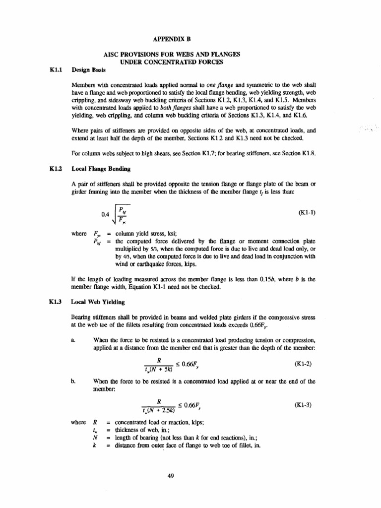 AISC Design Provisions for Webs and Flanges | PDF | Buckling | Column