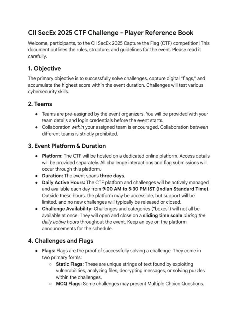 CII SecEx 2025 CTF Challenge Guide | PDF | Denial Of Service Attack ...