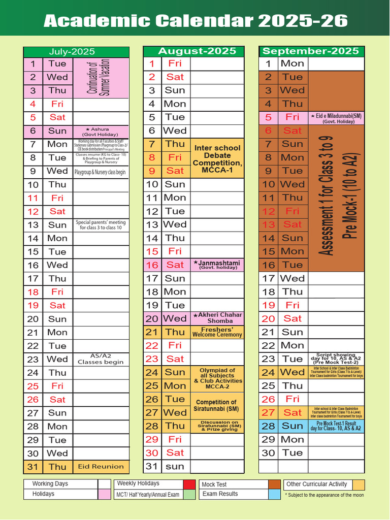 Class 8 Academic Calender MDIC 2025-26 | PDF | Molecules | Bookkeeping