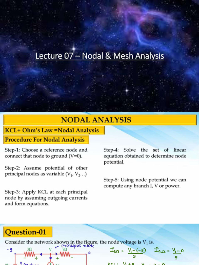 Lecture-07 - Nodal & Mesh Analysis | PDF