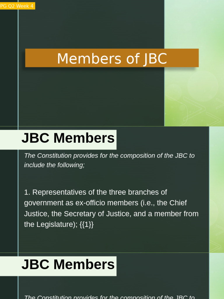JBC Composition and Notable Chief Justices | PDF | President Of The ...