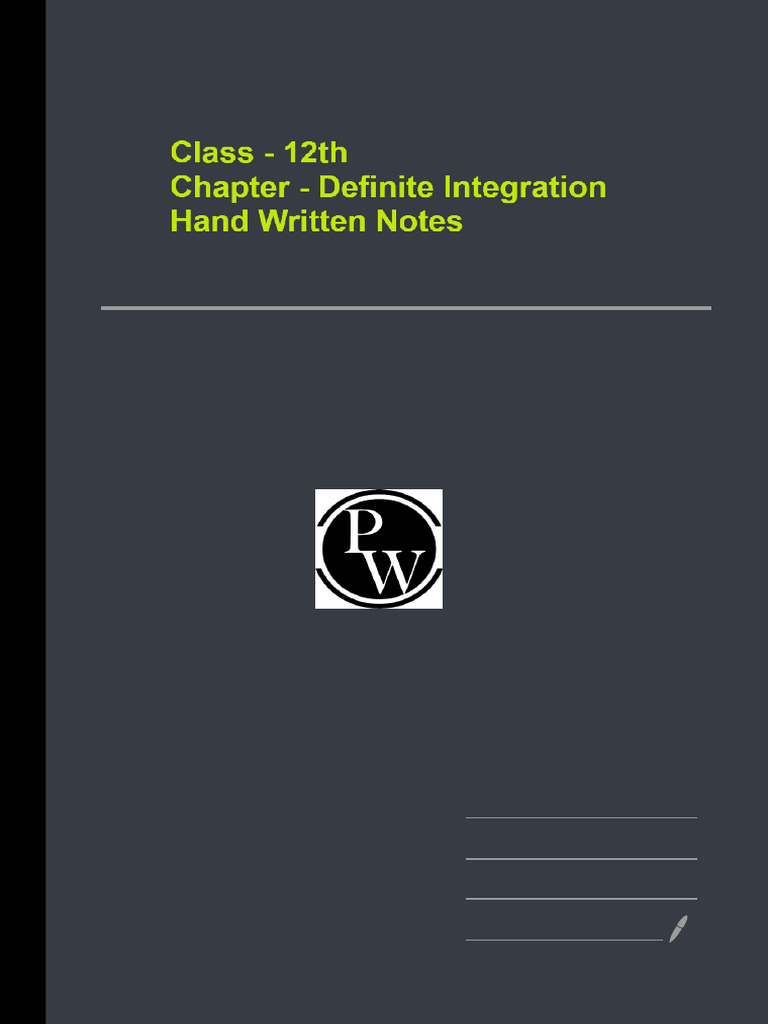 Definite Integration Handwritten Notes | PDF