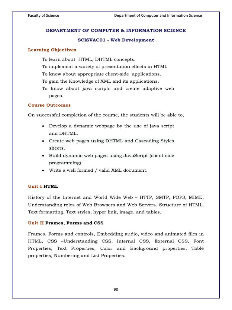 Web Development Course Overview | PDF | Dynamic Web Page | World Wide Web