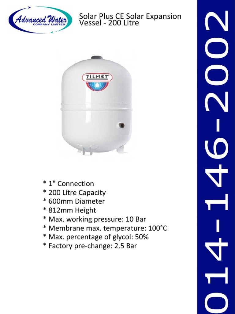 CE Solar Expansion Vessel Specifications | PDF | Technology & Engineering